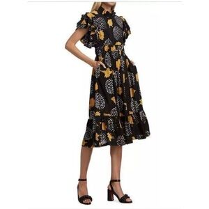 NWT BUSAYO Tosin Dress In Black Yellow And White. Size S